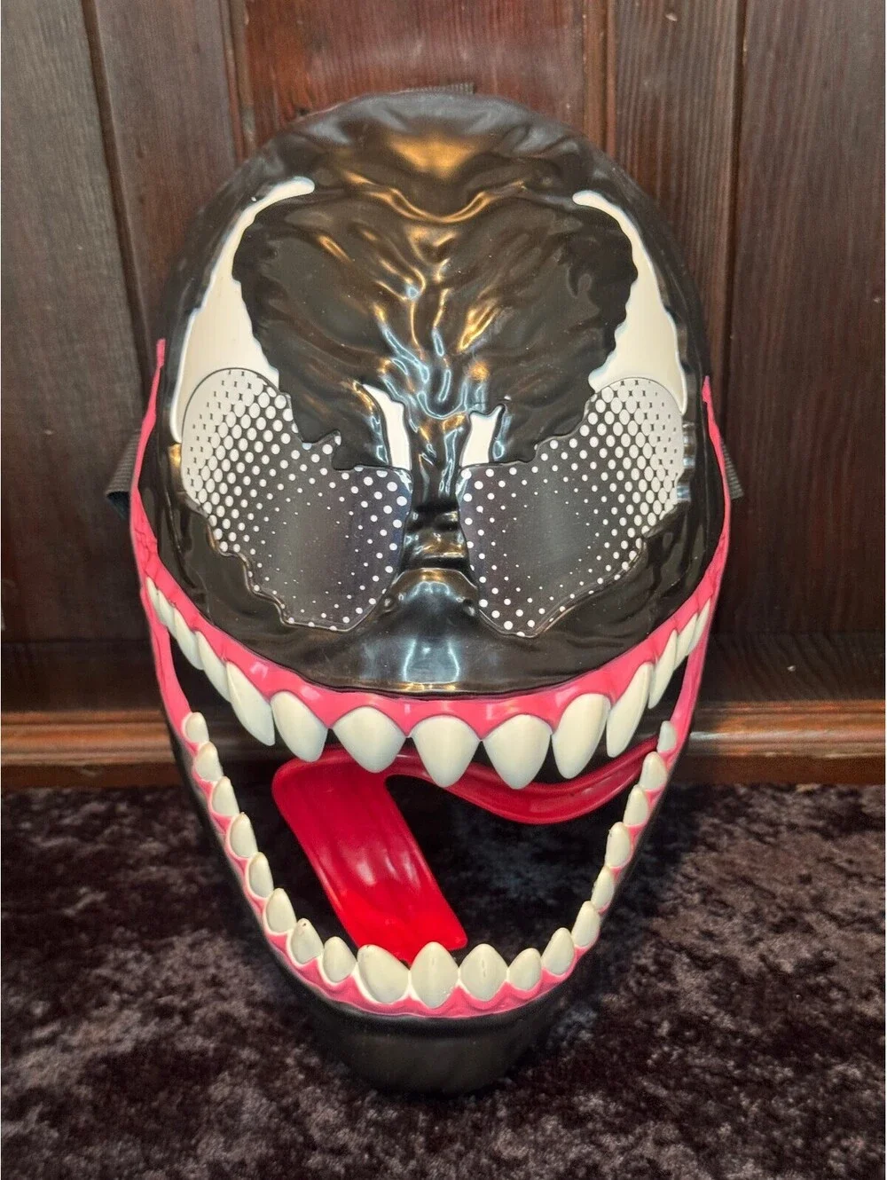 Venom Character Face Mask with Red Tongue